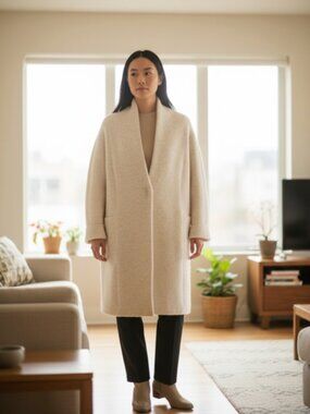 NWT $545 Vince Taupe Clean Edge Wool Alpaca Stretch Cardigan Coat - Sz XS